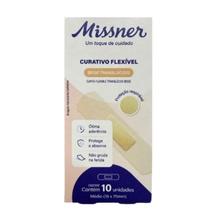 Curativo Flexível Bege 1,9cm X 7,5cm 10Un - Missner Curativo Flexível Bege 1,9cm X 7,5cm 10Un - Missner