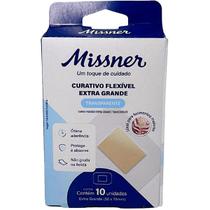 Curativo Flexível Missner Transparente 50x75mm Extra Grande - 10 Unidades