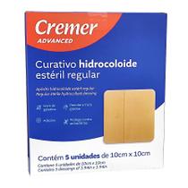 Curativo Hidrocoloide Estéril Regular 10 x 10cm Caixa Com 5 Unidades Cremer