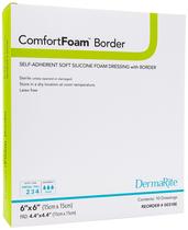 Curativo para feridas DermaRite Comfort Foam Border, silicone de 8 onças Curativo para feridas DermaRite Comfort Foam Border, silicone de 8 onças