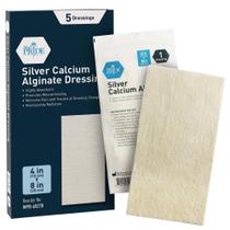 Curativo para feridas MED PRIDE: alginato de cálcio prateado, 2 x 2 em 5 pacotes Curativo para feridas MED PRIDE: alginato de cálcio prateado, 2 x 2 em 5 pacotes