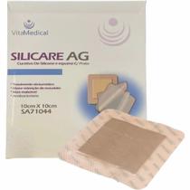 Curativo Silicare Ag Silicone com Espuma de Poliuretano c/ Prata 10cm x 10cm 1 Unidade Vitamedical