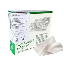 Curativo suprasorb a+ag pro-alginato de calcio c/prata e celulose 10x10cm 1un l&r tamanho:10x10cm