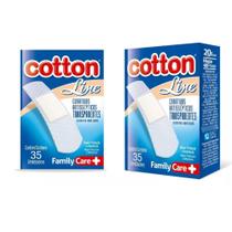 Curativos Antisséptico Flexível Adesivo Cotton Line 35 Unidades Transparente Kit 3 Caixas Curativos Antisséptico Flexível Adesivo Cotton Line 35 Unidades Transparente Kit 3 Caixas