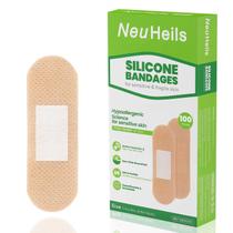 Curativos de Silicone NeuHeils 2,5x7,6 cm Pacote com 100 Unidades