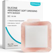 Curativos para feridas Dimora Silicone Superabsorvente 6x6, 10 pacotes