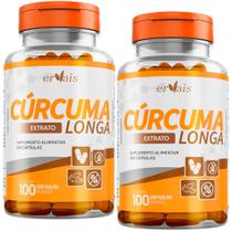 Curcum a Longa Extrato Puro 2 Frascos 200 cápsulas - Ervais Premium