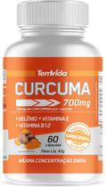 Curcuma + Vitamina B12 + Selênio e Vitamina E - Curcuma 700mg - 95% de curcumoides - 130 mg de curcumina - 60 softcaps - Tem Vida