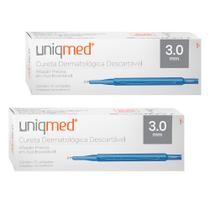 Cureta dermatológica descartável 3,0mm kit 2cx uniqmed tamanho:3,0mm Cureta dermatológica descartável 3,0mm kit 2cx uniqmed tamanho:3,0mm