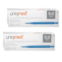 Cureta Dermatológica Descartável 5,0Mm Kit 2Cx Uniqmed