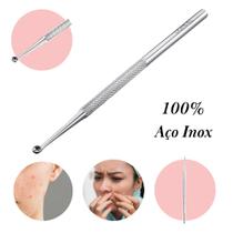 Cureta Extrator de Cravos Espinhas Dermatológica Limpeza Pele Profissional Espátula Aço Inox Dompel
