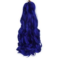 Curly Braiding Hair Lianzi French Curls 14 cm, 8 pacotes, azul marinho