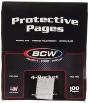 Currency Pages BCW 100, 4 bolsos, polipropileno resistente de 6,5 x 2,75 polegadas