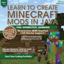 Curso de codificação SimplyCoding Java Minecraft Mods, de 11 a 18 anos