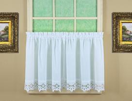 Curtain Tier Today's Heirloom Battenberg White 58x36cm
