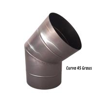 Curva 45 Inox 304 Escovado, Chaminé Duto 10 Polegadas Curva 45 Inox 304 Escovado, Chaminé Duto 10 Polegadas