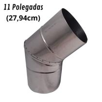 Curva 45 Inox 304 Escovado, Chaminé Duto 11 Polegadas