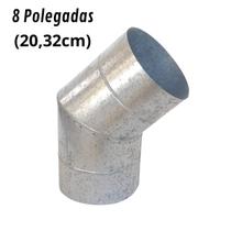 Curva 45 Para Chaminé Duto 8 Polegadas Galvanizada
