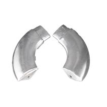 Curva corrimao aluminio barra chata brilhante parede kit 2 un