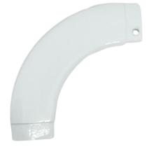 Curva corrimao aluminio engate juncao chata parede branco 2 un