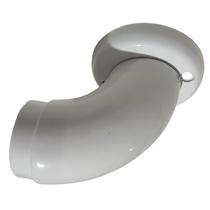 Curva terminal de corrimão de alumínio com flange cor branco