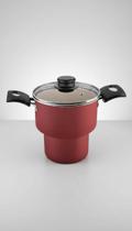 Cuscuzeira 14cm 1,9L Antiaderente Vermelha - Congratulations Store