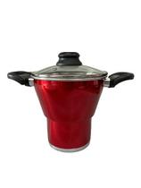 Cuscuzeira 16cm Tampa de Vidro Profissional Alumi-Aço Alumínio Polido Alto Brilho Ultra Resistente Anatômica Alta Durabilidade Vermelho Cuscuzeira 16cm Tampa de Vidro Profissional Alumi-Aço Alumínio Polido Alto Brilho Ultra Resistente Anatômica Alta Durabilidade Vermelho