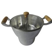 Cuscuzeira 20cm Alumínio Batido Fundido Grosso Tampa Vidro Cuscuzeira 20cm Alumínio Batido Fundido Grosso Tampa Vidro