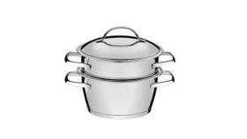 Cuscuzeira Allegra em Aço Inox com Fundo Triplo 2 P - Tramontina