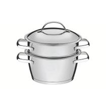 Cuscuzeira Allegra Inox Com Fundo Triplo 2 Peças Tramontina