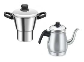 Cuscuzeira Alumínio Polido n.º 18 + Bule 1000ml Mariotti Cuscuzeira Alumínio Polido n.º 18 + Bule 1000ml Mariotti