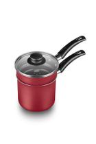 Cuscuzeira Antiaderente 1L Mta Aluminio 12cm Tampa De Vidro Cor Cereja Cuscuzeira Antiaderente 1L Mta Aluminio 12cm Tampa De Vidro Cor Cereja