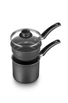 Cuscuzeira Antiaderente Aluminio 12cm Tampa De Vidro Mta Grafite