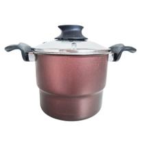Cuscuzeira Antiaderente Dolce 16 1.6L Tampa de Vidro - MARCOLAR Cuscuzeira Antiaderente Dolce 16 1.6L Tampa de Vidro - MARCOLAR