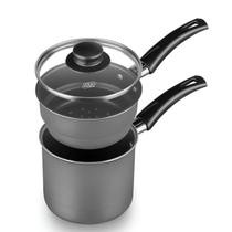 Cuscuzeira Antiaderente Mta 12Cm Grafite Tampa De Vidro Cuscuzeira Antiaderente Mta 12Cm Grafite Tampa De Vidro