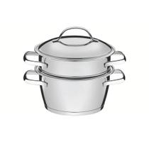 Cuscuzeira Cozi-vapore Allegra Em Aço Inox Com Fundo Triplo 16cm 2 Peças - Tramontina 65650050 Cuscuzeira Cozi-vapore Allegra Em Aço Inox Com Fundo Triplo 16cm 2 Peças - Tramontina 65650050