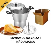 Cuscuzeira De Alumínio N16 Cuscuzeiro Medio Nordestino Faz Cuscuz Delicioso Em Alumínio Polido