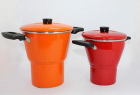 Cuscuzeira de Alumínio Nº16 Laranja -vulcão