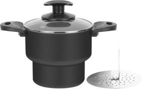 Cuscuzeira De Aluminio Panela Grande Preto N14 Antiaderente