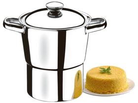 Cuscuzeira Fogão de Indução Aço Inox Panela 2 Litros 16cm Brinox Premium Lyon