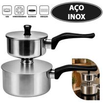 Cuscuzeira Fogão de Indução Antiaderente Em Aço Inox Individual Cuscuz 500ml 16cm