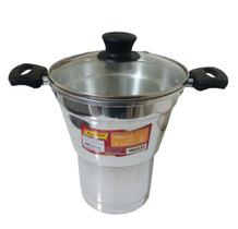 Cuscuzeira Grande De Alumínio C/Tampa de Vidro 3.4L Docesar Cuscuzeira Grande De Alumínio C/Tampa de Vidro 3.4L Docesar