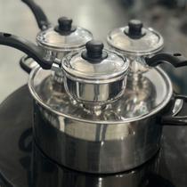 Cuscuzeira Individual Nordestino Alumínio Mini Restaurante 3 Panelinhas Drone Polida