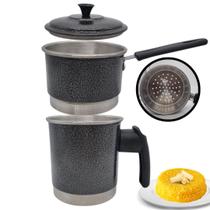 Cuscuzeira Individual Nordestino em Alumínio N10 Craqueado Cabo Longo Cuscuzeira Individual Nordestino em Alumínio N10 Craqueado Cabo Longo