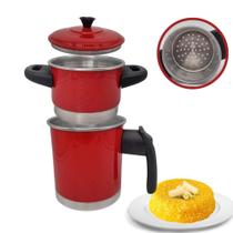 Cuscuzeira Individual Nordestino em Alumínio N10 Vermelho 1 Porção - Aluminio AMJ Cuscuzeira Individual Nordestino em Alumínio N10 Vermelho 1 Porção - Aluminio AMJ