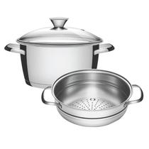 Cuscuzeira Inox Tramontina 20cm e 3,1L Tampa de Vidro