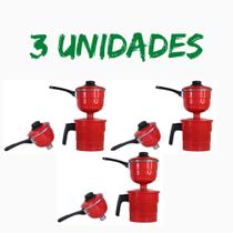 Cuscuzeira kit três unidades vermelho dois tamanhos alumínio cuscuz nordestina a vapor - Fortaleza