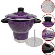 Cuscuzeira Nordestino de Alumínio Roxo nº18 cm Cuscuzeira para 4 Pessoas Cuscuzeira Nordestino de Alumínio Roxo nº18 cm Cuscuzeira para 4 Pessoas