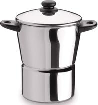 Cuscuzeira Panela Para Cuscuz Aço Inox Aça Baquelite 3L