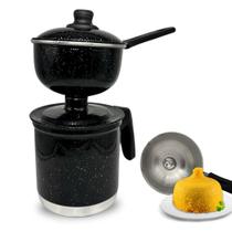 Cuscuzeira Porção Individual Nordestino em Alumínio Preto Liso 1 Porção Cuscuzeira Porção Individual Nordestino em Alumínio Preto Liso 1 Porção